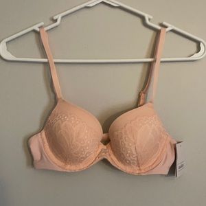 Pink lace bra